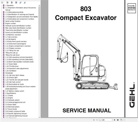 Gehl Compact Excavator Service Manual A Pdf