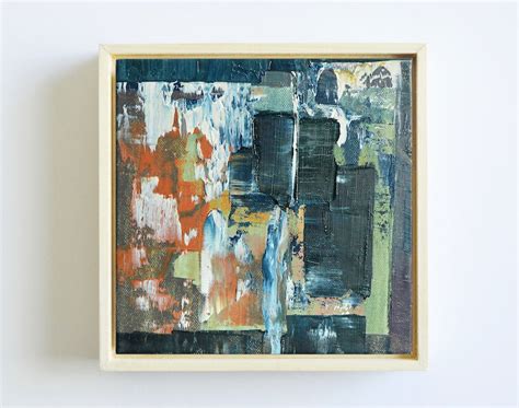 Original Small Abstract Painting Framed Textured Painting On Canvas