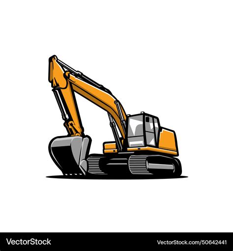 Excavator art isolated Royalty Free Vector Image