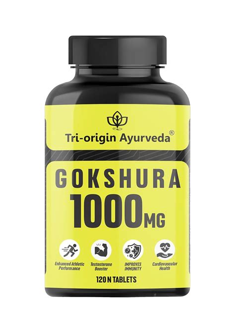 Tri Origin Ayurvedic Gokshura Tablets 1000mg 120 Tablets Enhances