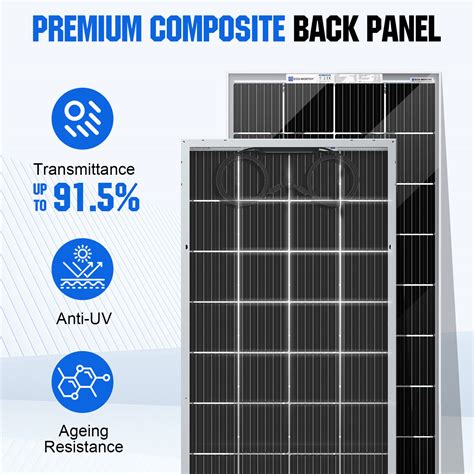 ECO WORTHY Bifacial 100W Watt Solar Panel 2Pack 200W Mono 12V 24V For