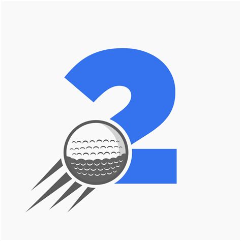 Letter 2 Golf Logo Concept With Moving Golf Ball Icon Hockey Sports