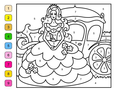 Free Color By Number Printables Princess