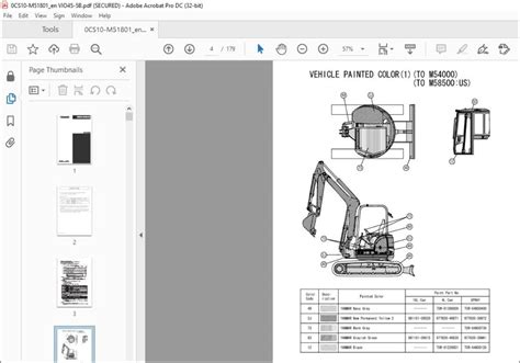 Yanmar Vio B Excavator Crawler Backhoe Parts Catalog Manual Cs