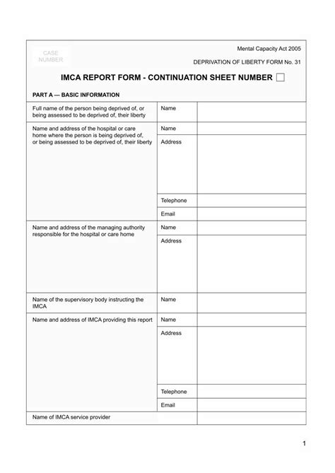 Pdf Imca Report Form Continuation Sheet Mental Capacity Act