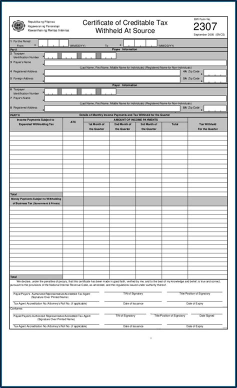 Bureau Of Internal Revenue Form 2306 - Form : Resume Template ...