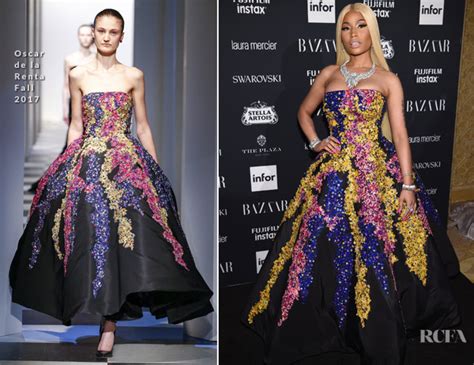 Nicki Minaj In Oscar De La Renta Harpers Bazaar Celebrates Icons By