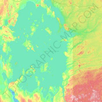 Lake Nipigon topographic map, elevation, terrain