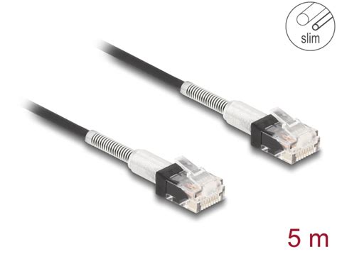 Delock Products 80392 Delock Rj45 Network Cable With Double Bend Protection Cat6a Utp Slim 5 M