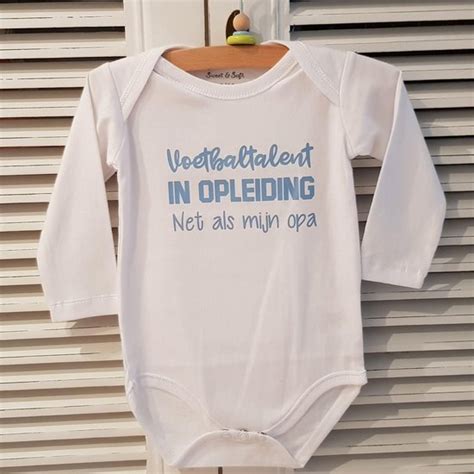 Baby Rompertje Lange Mouw Jongen Met Leuke Grappige Tekst