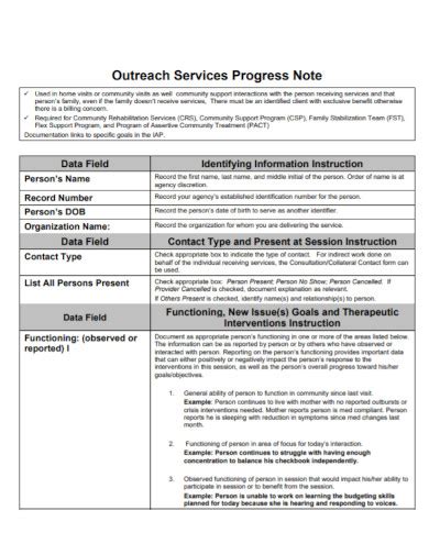 3 Outreach Services Progress Note Examples In Pdf Examples