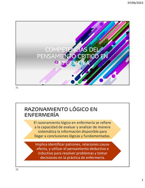 Razonamiento Resumen Proceso de enfermería COMPETENCIAS DEL