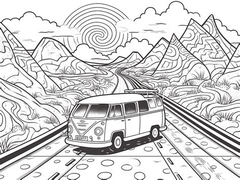 Entertaining Road Trip Coloring Page Coloring Page