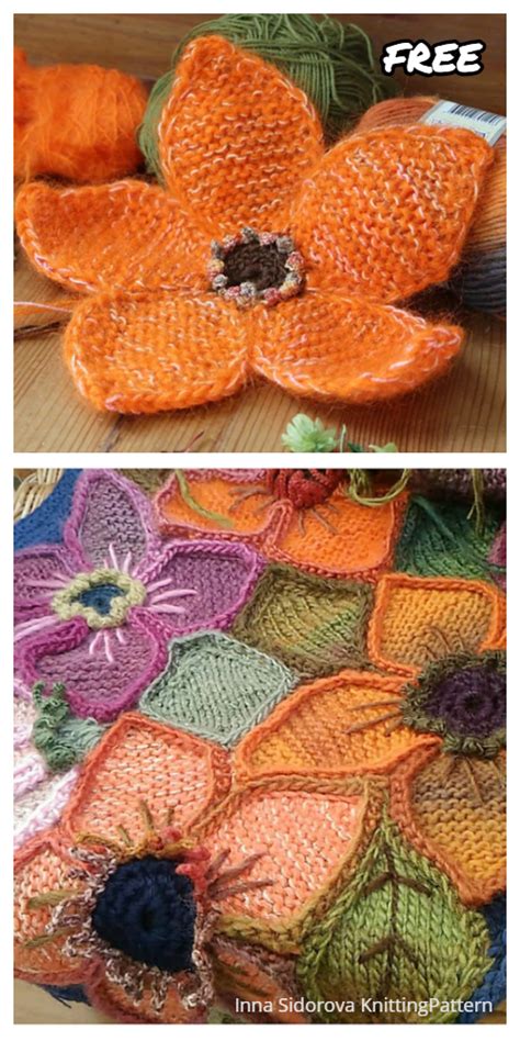 Knit Big Flower Free Knitting Pattern Knitting Pattern