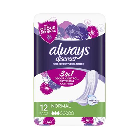 Buy Always Discreet Normal Incontinence Pads 12 Pack Coles