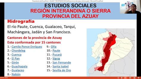 Clase De Estudios Sociales Provincias De Azuay Y Bolivar Youtube