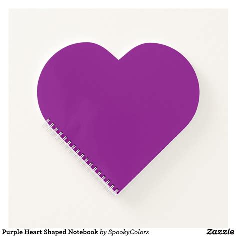 Purple Heart Shaped Notebook Purple Spiral Bound Notebooks Heart Shapes