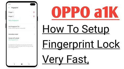 OPPO A1K How To Enable Fingerprint Lock And Set YouTube