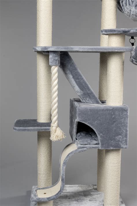 Cat Tree Kilimandjaro De Luxe Crown Light Grey Cattreeking Co Uk