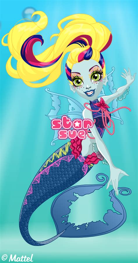 Monster High Great Scarrier Reef Glowsome Ghoulfish Lagoona Blue Dress