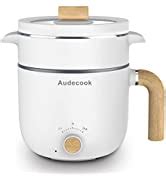 Amazon De Audecook Elektrische Hot Pot Und Dampfgarer L Tragbare Mini Antihaft Multikocher