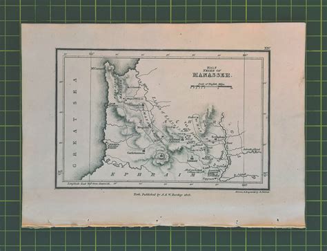 1823 Vintage Tribe Of Manasseh Map