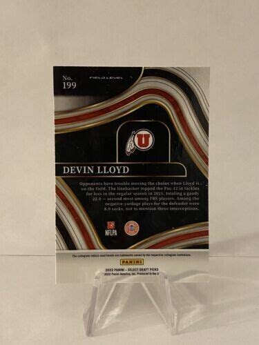 Devin Lloyd Panini Select Draft Picks Blue Field Level Rookie Rc