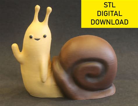 Adventure Time Waving Snail 3d Printer Stl Files Digital Download Cute