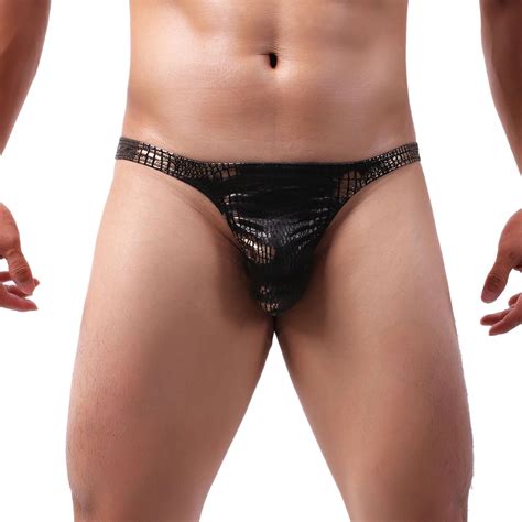Anuirheih Men S Lingerie Sexy Underwear Thong Underpants Soft Briefs
