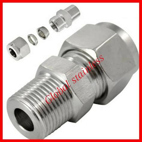 Jual Male Connector SS316 Od 12mm 3 8 Npt Fitting Tube Stainless