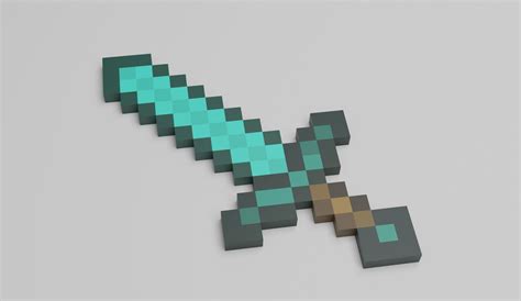 3d Model Minecraft Sword Vr Ar Low Poly Cgtrader