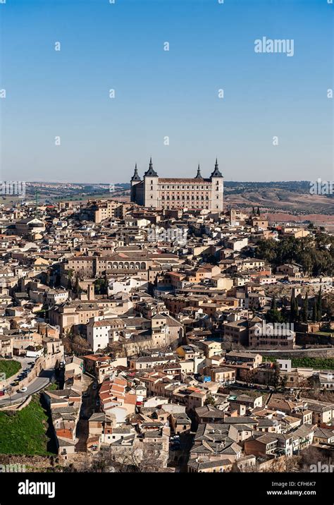 Cityscape And Alcazar Toledo Spain Stock Photo Alamy