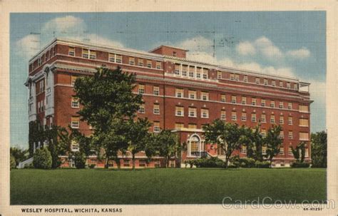 Wesley Hospital Wichita, KS Postcard