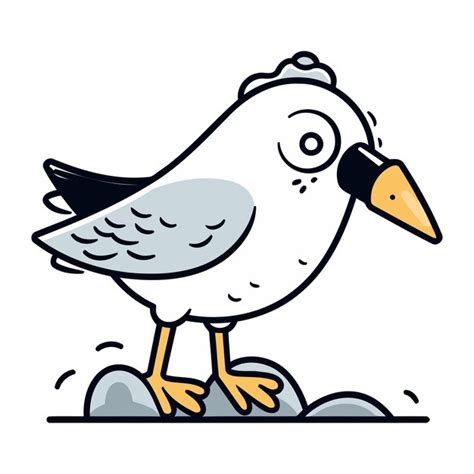 Premium Vector Cute Cartoon Seagull Vector Illustration Of A Seagull