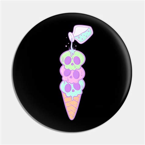 Pastel Goth Kawaii Skull Ice Cream Cone Cute Witchy Gift For Gothics