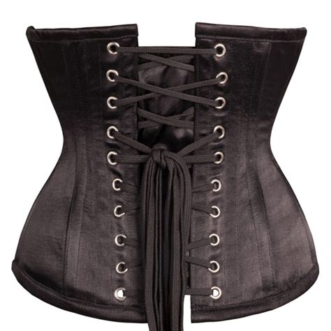 Metal Boned Satin Corset 4914 Black Nightshade Corsets