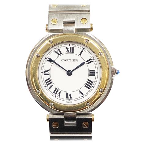 Cartier Santos Steel And Yellow Gold Mid Size Quartz Wristwatch At Stdibs