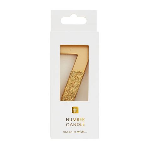 Buy Wholesale Gold Glitter Number 7 Candle