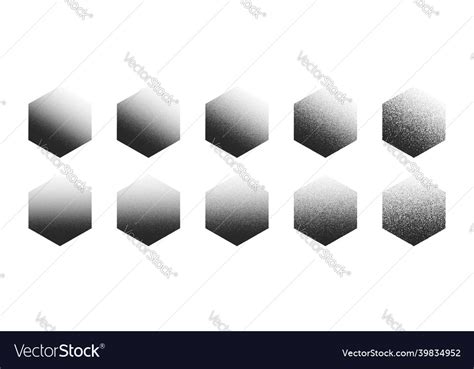 Dotwork Hand Drawn Stippled Hexagon Abstract Vector Image