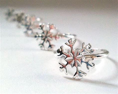 Snowflake Ring Frozen In Silver Sterling Silver Snowflake