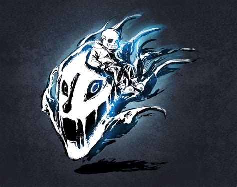 Undertale Sans Riding A Gaster Blaster 언텔파는 미아케 Underake Фан арт
