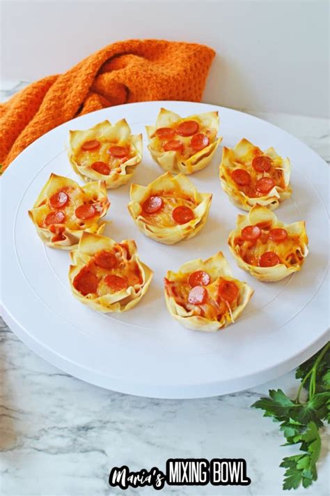 Pizza Wonton Cups Marias Mixing Bowl