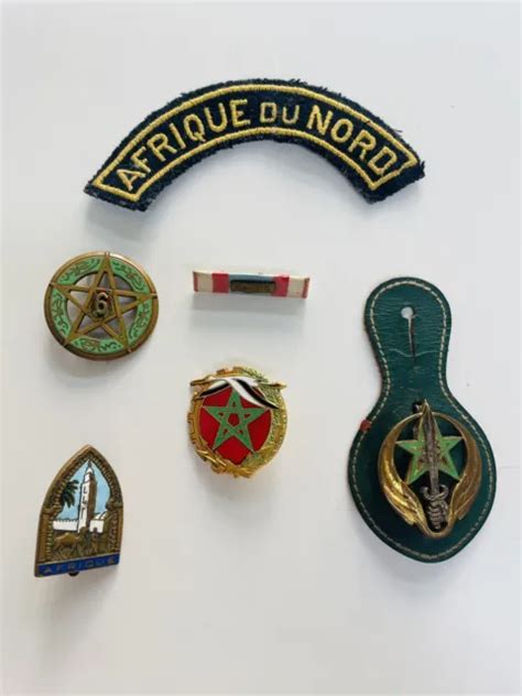 LOT INSIGNES MILITAIRE MAROC CIGOGNE signé COURTOIS PARIS EUR 50 00