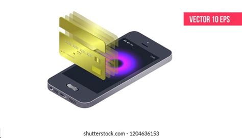 Isometric Mobile Phone Internet Online Banking Stock Vector Royalty