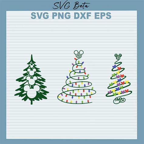 Disney Christmas Tree SVG Mickey Christmas SVG Mickey Christmas Light