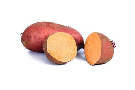 Fresh Sweet Potato Tubers On White Stock Image Image Of Healthy