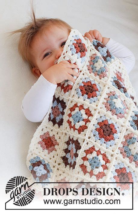 Cuddle Time Crocheted Baby Blanket With Granny Squares In Drops