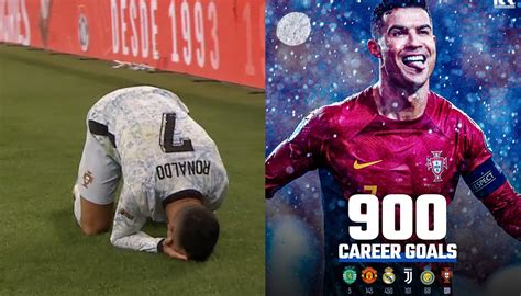 Golo 900 de Cristiano Ronaldo Emoção do gigante português