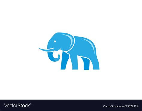 Creative blue elephant logo Royalty Free Vector Image