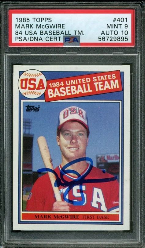 Topps Usa Baseball Team Mark Mcgwire Rc Psa Dna Auto